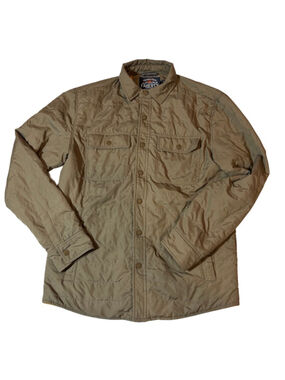 Faherty Brand Quilted Jacket Shirt Tan Snap Utility Outdoor Lightweight Coat